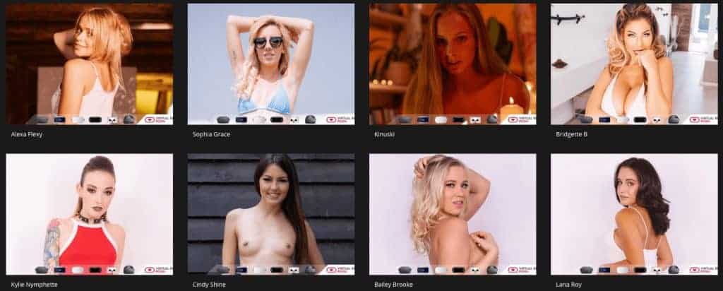 eight of the featured models on virtualrealporn