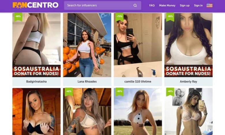 home page of fancentro