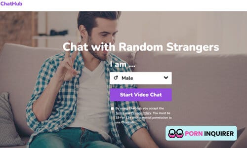 homepage of chathub random video site