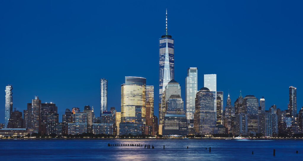 new york city skyline with the view of the new world trade center tower