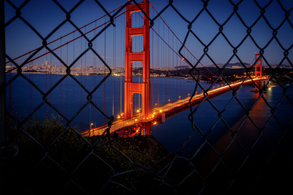 san francisco california view of golden gate bridge