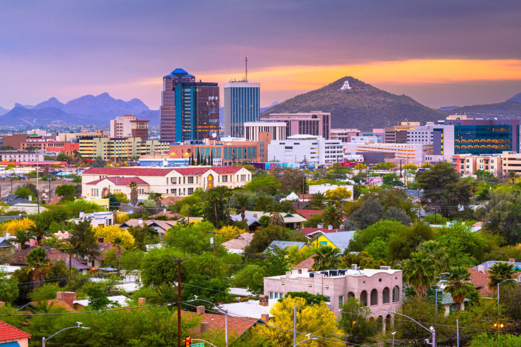 a city view of tucson during the day before going at night