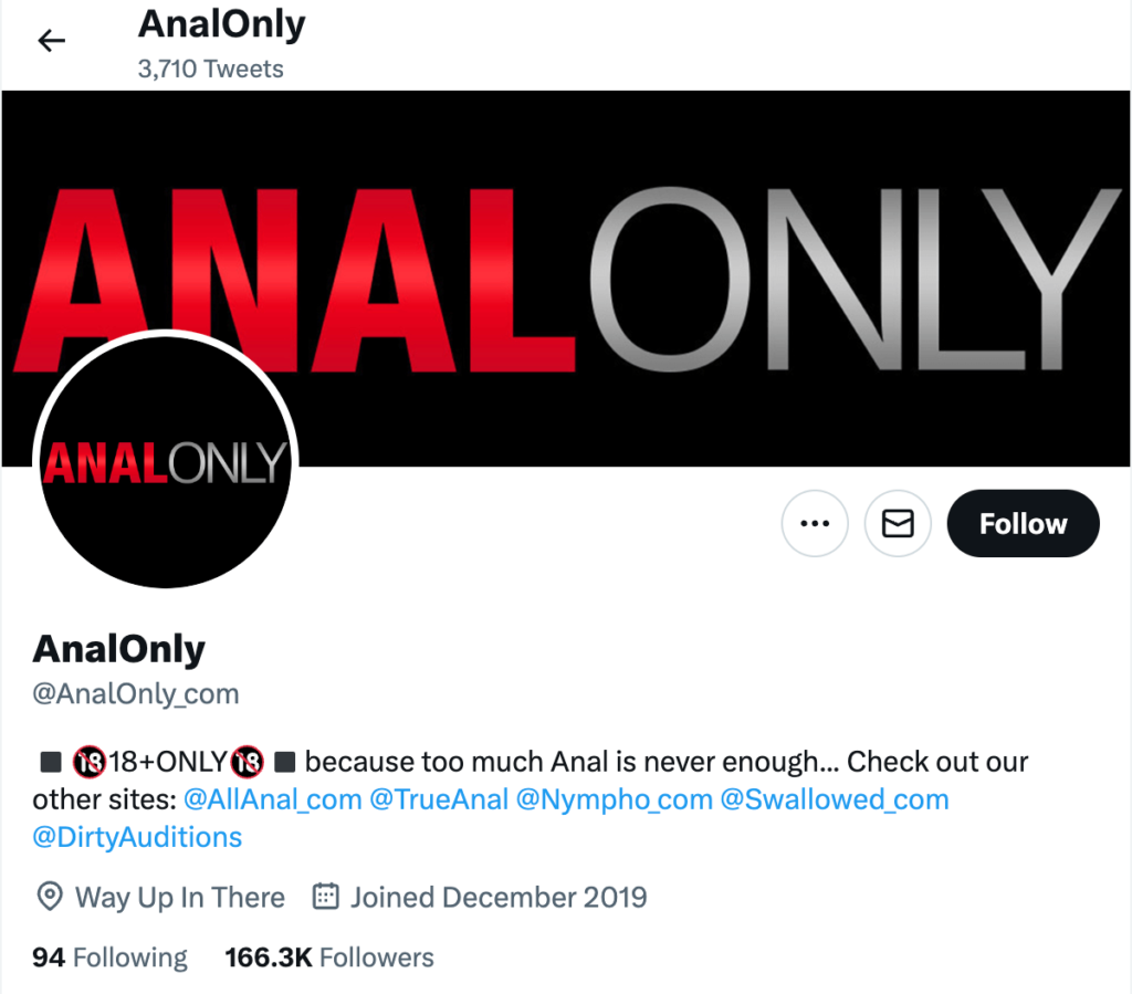 anal only twitter account