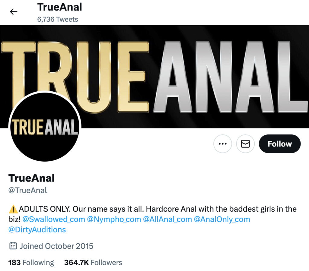 true anal twitter account